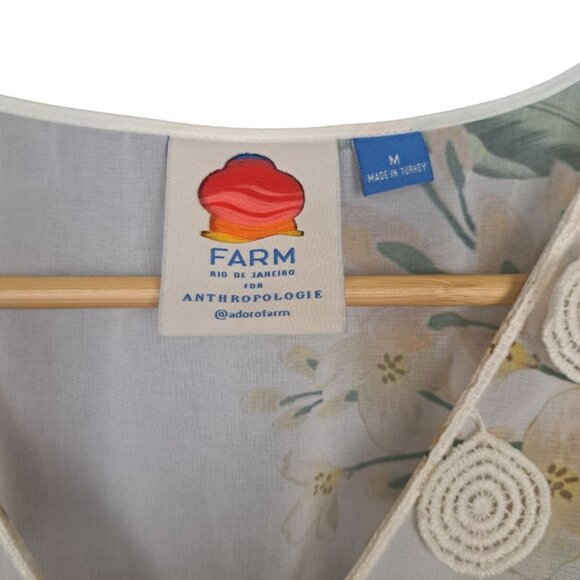 Farm Rio for Anthropologie Sheer Flutter Sleeve Eloisa Floral Dress NWOT Size M - Picture 5 of 5